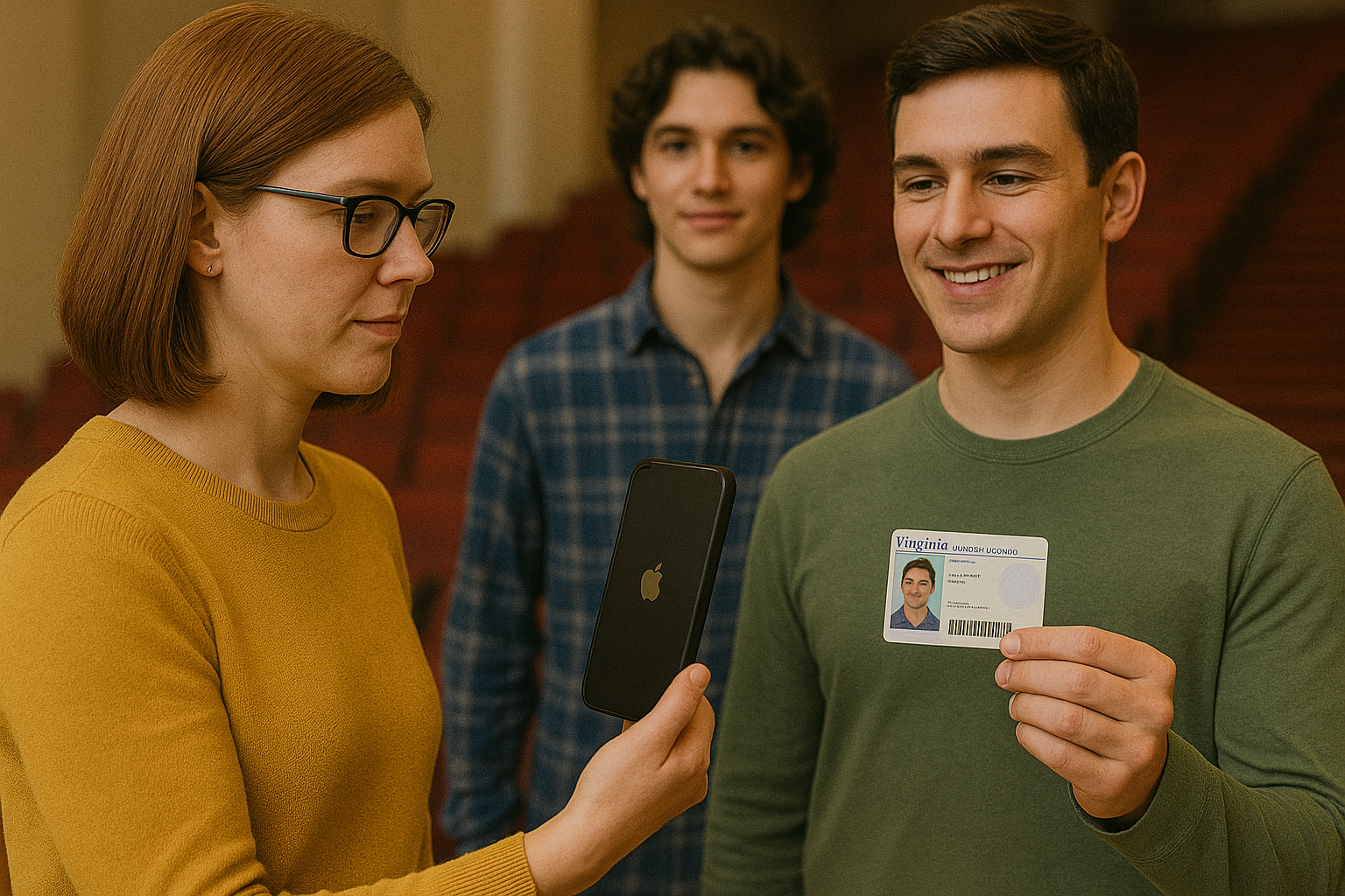 Staff member scanning a guest's QR code ticket with a phone at an event entrance